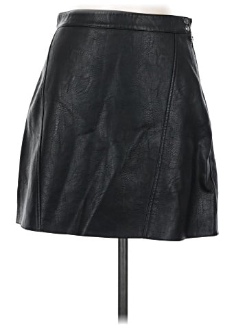 Zara Basic Faux Leather Skirt (view 1)