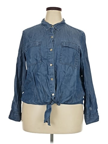 Jones New York Signature Long Sleeve Button-Down Shirt (view 1)