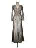 Eliza J Metallic Solid Silver Cocktail Dress Size 14 - photo 1