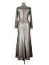 Eliza J Metallic Solid Silver Cocktail Dress Size 14 - photo 2