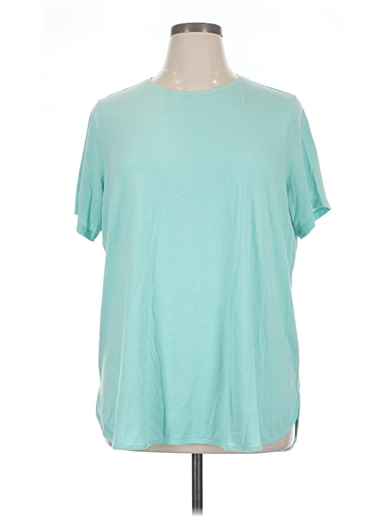 Pre-owned Lands' End Short Sleeve T-shirt In Teal