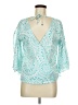 Love Sam 100% Polyester Teal 3/4 Sleeve Blouse Size M - photo 1