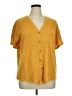 True Craft Yellow Short Sleeve Henley Size XL - photo 1