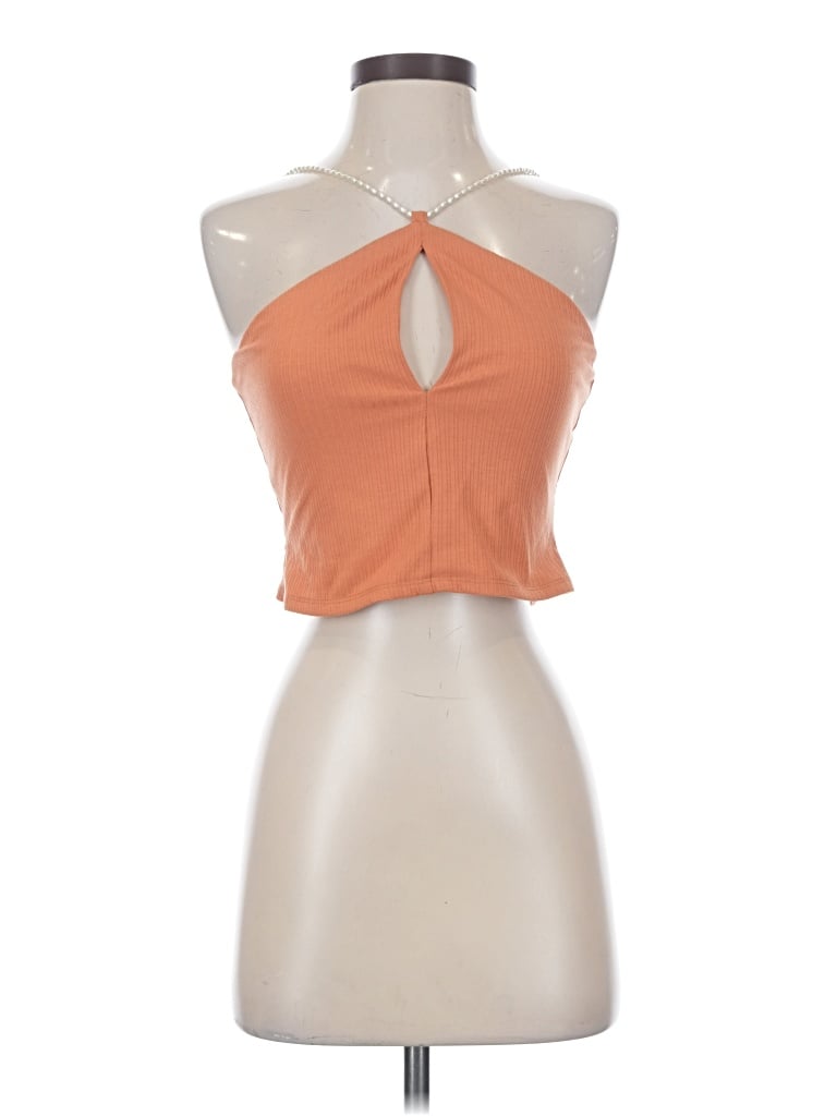 Lovers & Friends Tank Top Orange Halter Neckline Tops