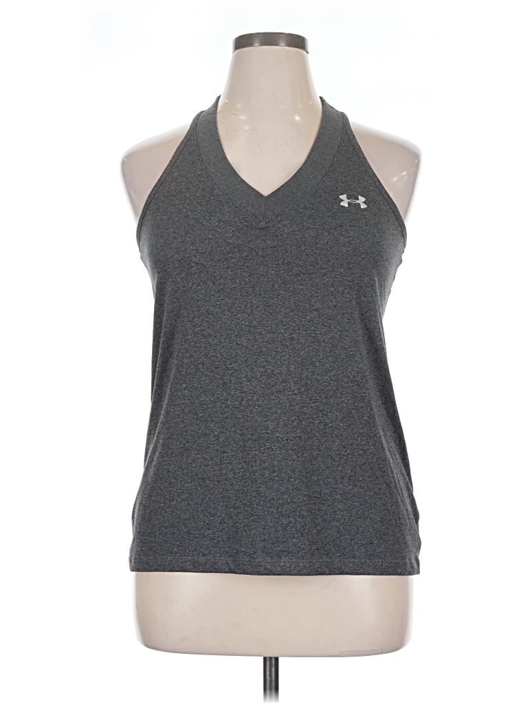 Pre-owned Under Armour Tank Top Gray Halter Neckline Tops