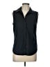 Chico's 100% Cotton Black Sleeveless Button-Down Shirt Size M - photo 1