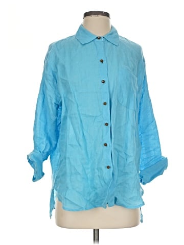 Magaschoni 3/4 Sleeve Button-Down Shirt (view 1)
