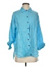 Magaschoni 100% Linen Blue 3/4 Sleeve Button-Down Shirt Size S - photo 1
