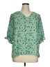 Well Worn 100% Polyester Green 3/4 Sleeve Blouse Size XL - photo 1