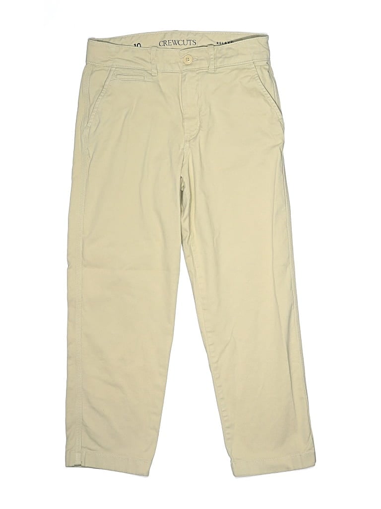 Pre-owned Crewcuts Kids' Khaki Pant In Tan