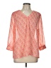 Talbots Outlet 100% Polyester Orange 3/4 Sleeve Blouse Size Lg Petite - photo 1