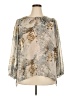 Context 100% Polyester Silver 3/4 Sleeve Blouse Size 2X - photo 1