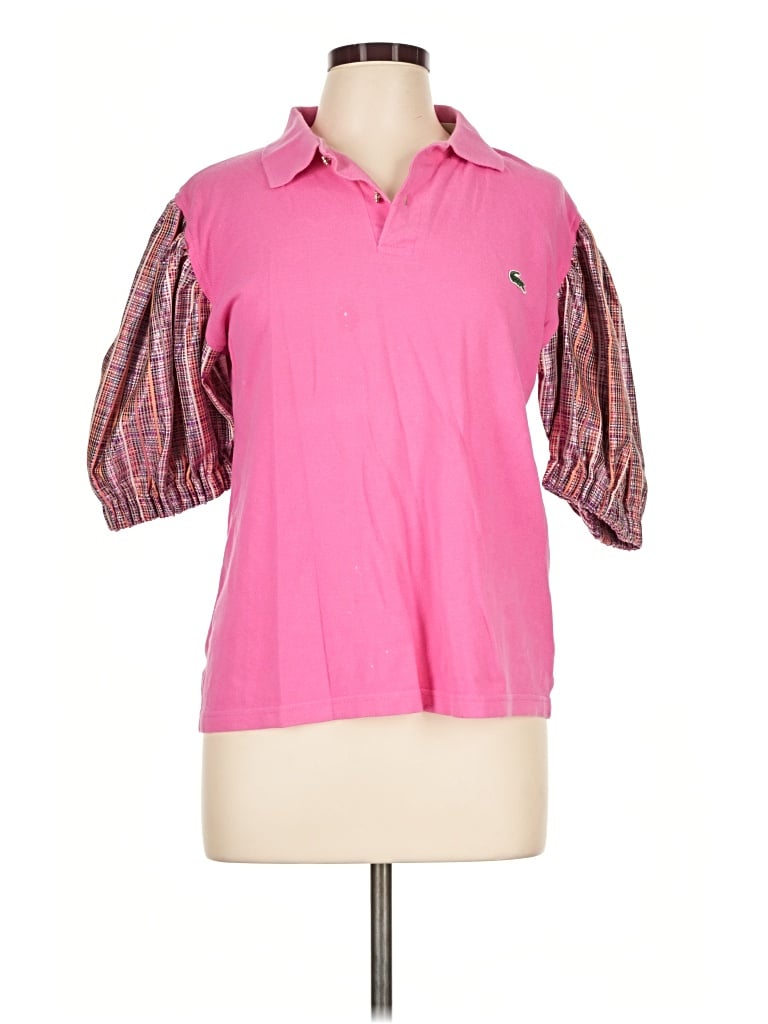 Pre-owned Lacoste 3/4 Sleeve Button Down Shirt In Pink