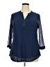 Timeson Blue 3/4 Sleeve Blouse Size XXL - photo 1