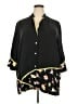 STUDIO BLUE Black 3/4 Sleeve Button-Down Shirt Size 2X - photo 1