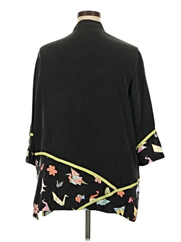 STUDIO BLUE 3/4 Sleeve Button-Down Shirt (view 2)