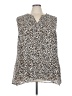 DR2 100% Polyester Animal Print Brown Sleeveless Blouse Size 3X - photo 1