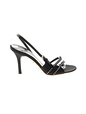 Valentino  black satin heeled sandals  (view 1)