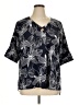 Creation 100% Polyester Black Short Sleeve Blouse Size XL - photo 1