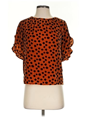 Madewell Velvet Memento Ruffle-Sleeve Top in Leopard Dot (view 1)