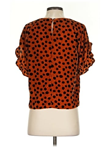 Madewell Velvet Memento Ruffle-Sleeve Top in Leopard Dot (view 2)