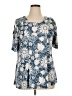 Shoreline Blue Short Sleeve Blouse Size XL - photo 1
