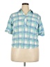 Cathy Daniels Blue Short Sleeve Button-Down Shirt Size 2X - photo 1