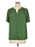Les Serein 100% Polyester Green Short Sleeve Blouse Size L - photo 1