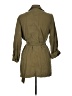Chico's Solid Green Trenchcoat Size 8 - 10 - photo 2