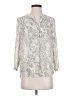 Paraphrase 100% Polyester Silver 3/4 Sleeve Blouse Size S - photo 1