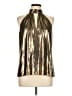 Ramy Brook 100% Polyester Metallic Gold Sleeveless Blouse Size L - photo 1