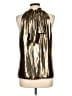Ramy Brook 100% Polyester Metallic Gold Sleeveless Blouse Size L - photo 2