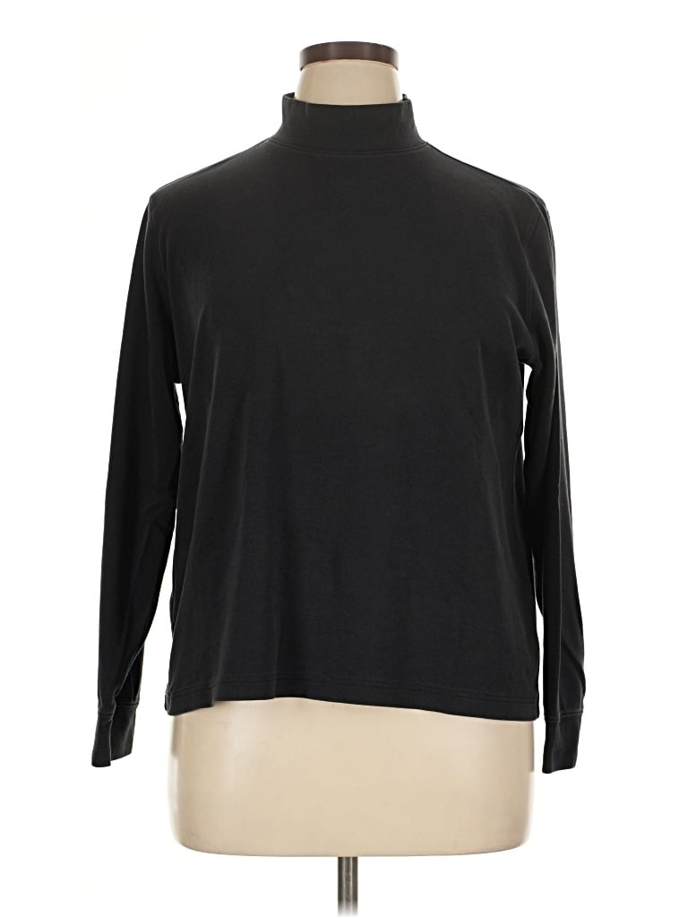 Pre-owned Lands' End Turtleneck Sweater In Black