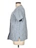 Travelsmith Checkered-gingham Blue Short Sleeve Blouse Size L - photo 5