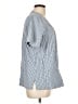 Travelsmith Checkered-gingham Blue Short Sleeve Blouse Size L - photo 4