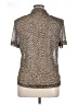 Kathie Lee 100% Polyester Animal Print Tan Short Sleeve Blouse Size 14 - photo 2