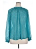 Elle 100% Polyester Teal Long Sleeve Blouse Size XL - photo 1