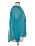 Elle 100% Polyester Teal Long Sleeve Blouse Size XL - photo 4