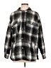 Angel Kiss 100% Polyester Plaid Gray Black Coat Size L - photo 1