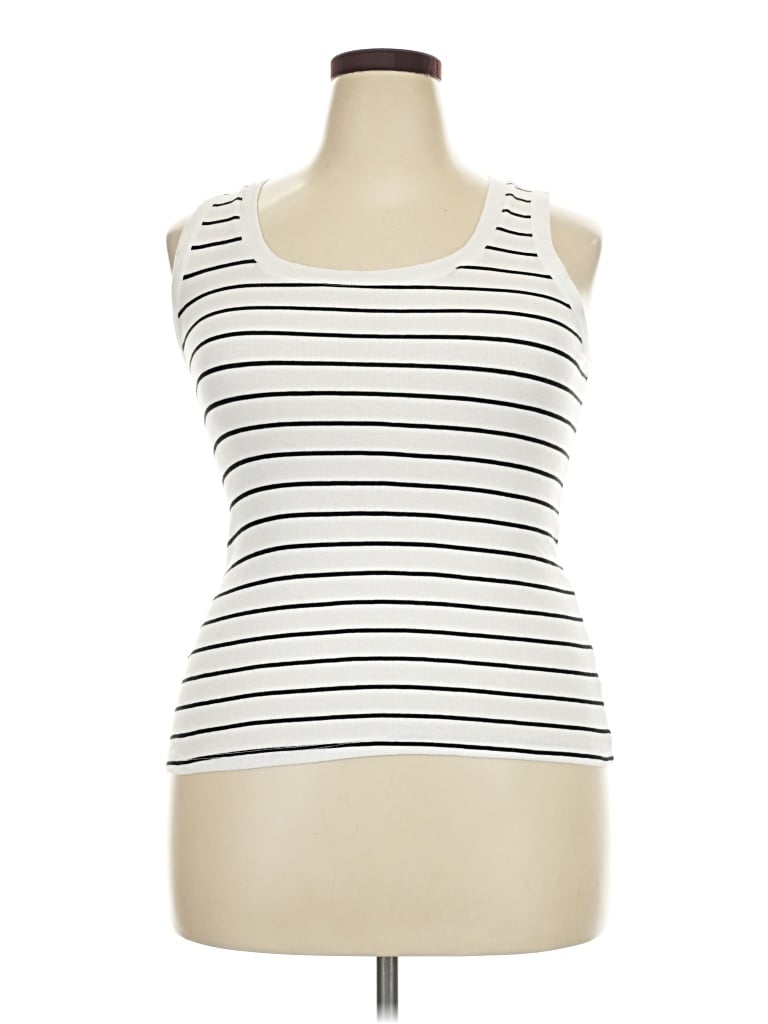 Pre-owned 24/7 Maurices Tank Top Ivory Strapless Neckline Tops