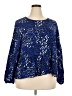 Cato 100% Rayon Blue Long Sleeve Blouse Size 26/28W - photo 1