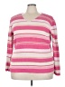 Cherokee 100% Cotton Stripes Pink Pullover Sweater Size 3X - photo 1