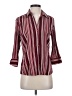 Fred David Stripes Burgundy 3/4 Sleeve Blouse Size S - photo 1