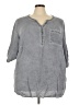 Venus 100% Viscose Gray 3/4 Sleeve Blouse Size 24 - photo 1