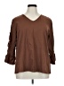 Unbranded 100% Polyester Brown 3/4 Sleeve Blouse Size XL - photo 1