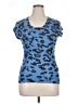 Silvergate 100% Polyester Animal Print Blue Short Sleeve T-Shirt Size 1X - photo 1