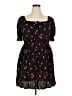 Just Found 100% Rayon Hearts Black Casual Dress Size 2X - photo 1