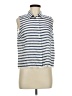 Madewell Stripes Blue Sleeveless Button-Down Shirt Size M - photo 1