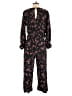 Velvet Floral Black Jumpsuit Size M - photo 2