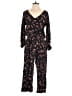 Velvet Floral Black Jumpsuit Size M - photo 1